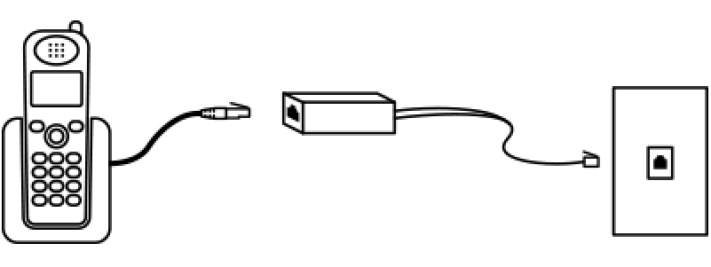 Phone plugging into filter (diagram)