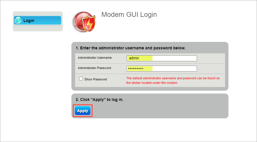 GUI login image