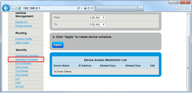 Application Forwarding Step 5