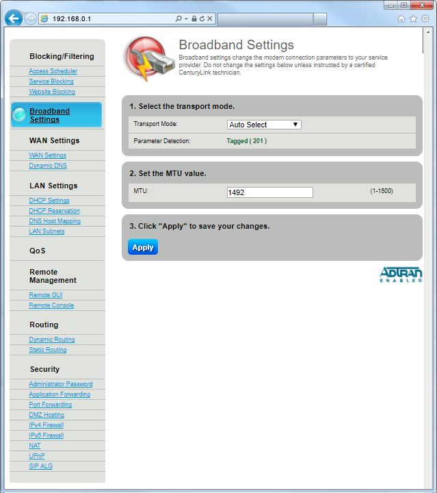 Broadband Settings Step 6