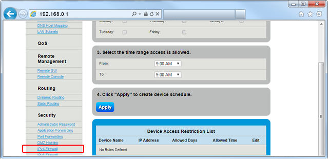 IPv4 Firewall Step 5