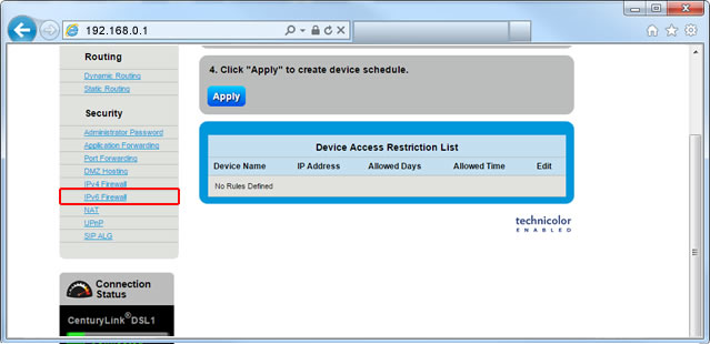 IPv6 Firewall Step 5