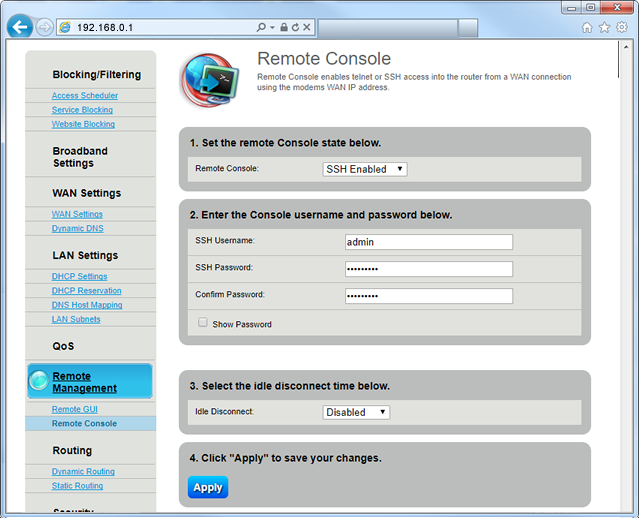 Remote Console Step 6