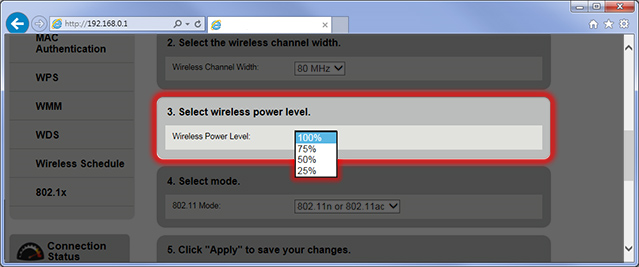 Change wifi-channel 5ghz Step 9