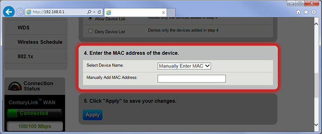 Enter Mac Address - Step 10