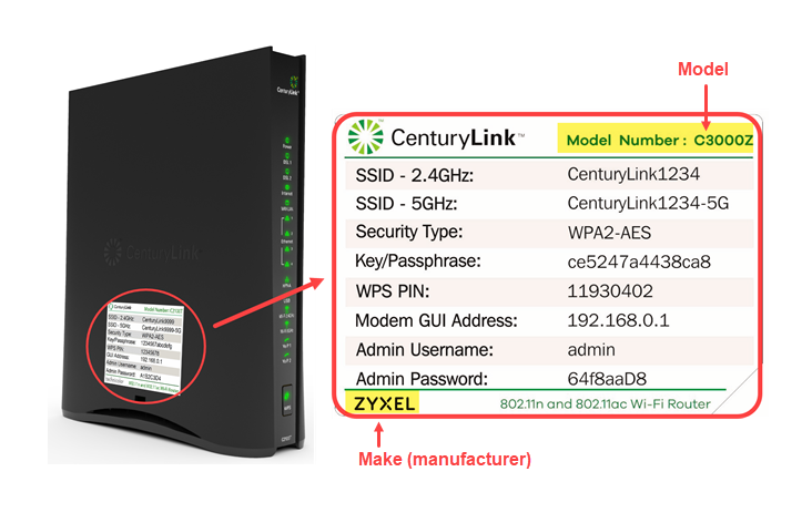 Find Modem Make Model Image